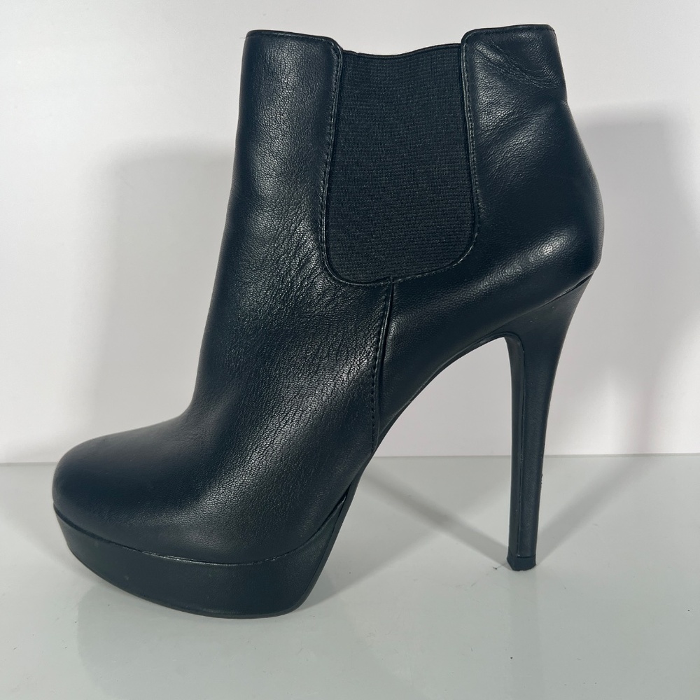 Leather Platform Stiletto Booties - Picture 11 of 14